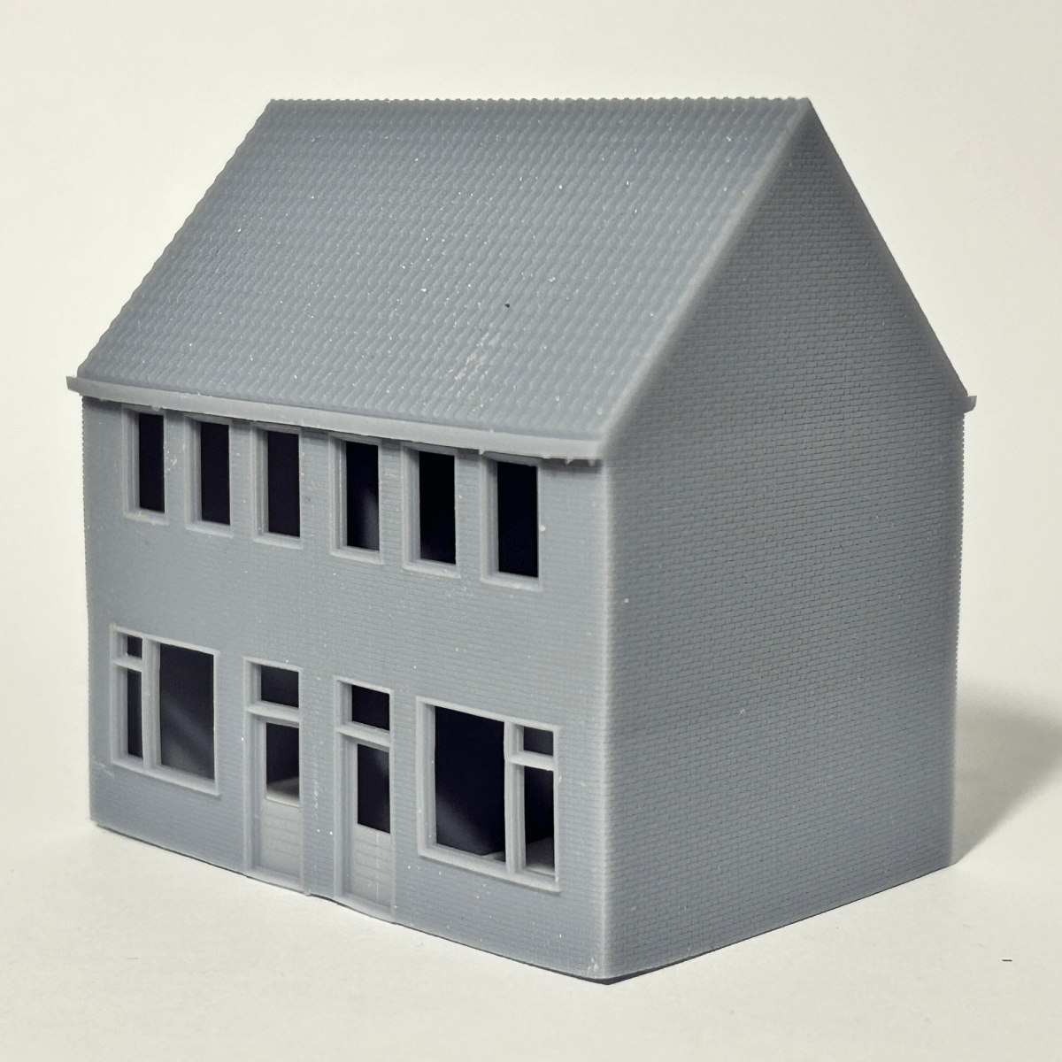 Straatje 3x Rijtjeshuis Modern N - spoor Huisje - 2 onder 1 kap - Schakelbaar - Modelspoor Architect