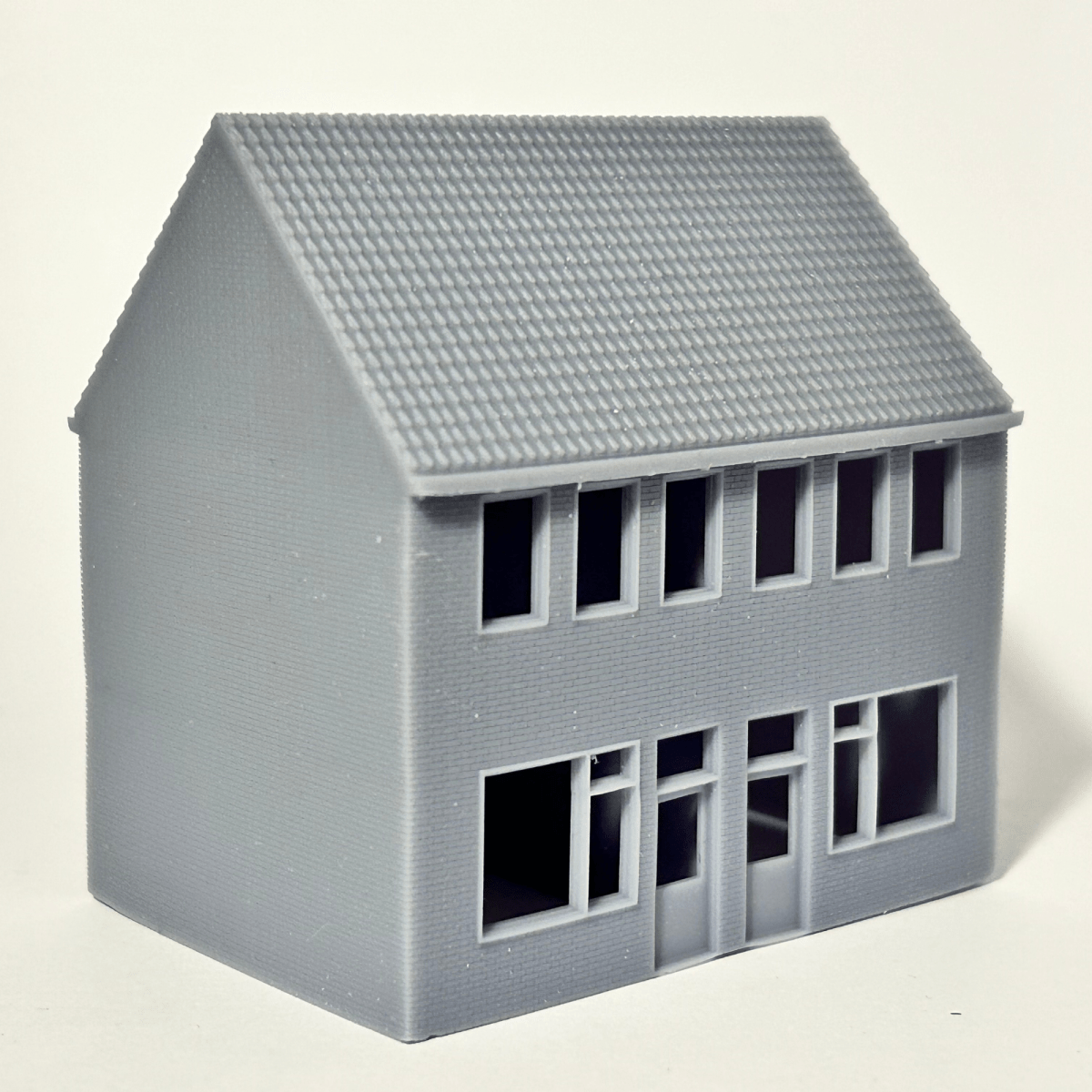 Straatje 3x Rijtjeshuis Modern N - spoor Huisje - 2 onder 1 kap - Schakelbaar - Modelspoor Architect