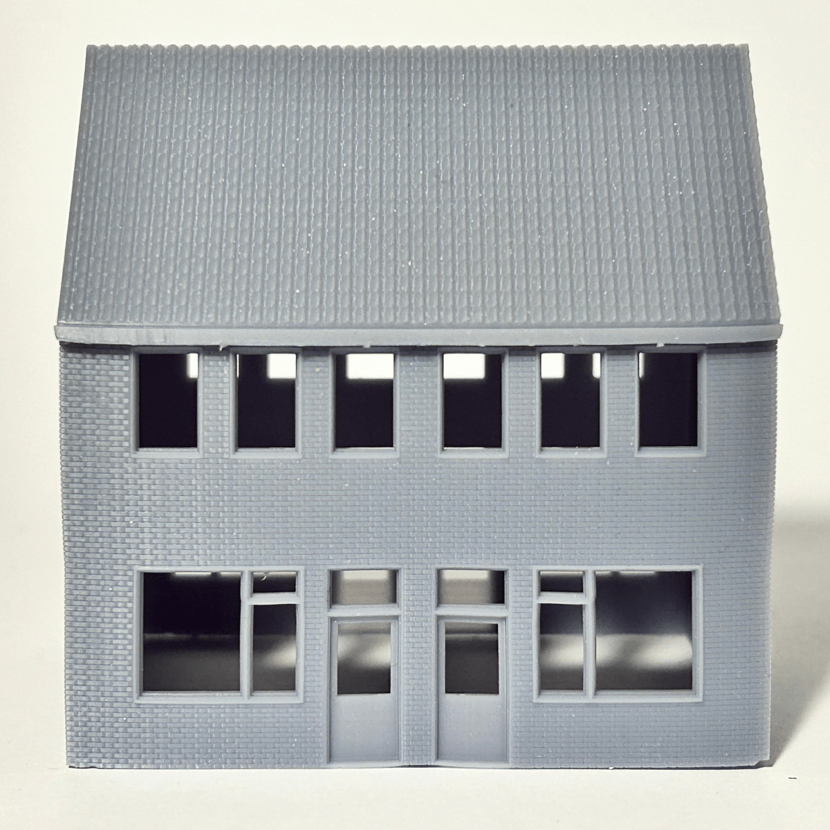 Straatje 3x Rijtjeshuis Modern N - spoor Huisje - 2 onder 1 kap - Schakelbaar - Modelspoor Architect