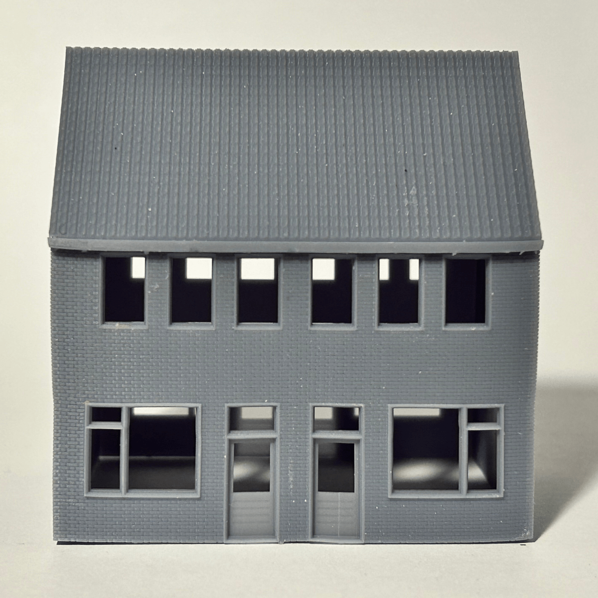 Straatje 3x Rijtjeshuis Modern N - spoor Huisje - 2 onder 1 kap - Schakelbaar - Modelspoor Architect