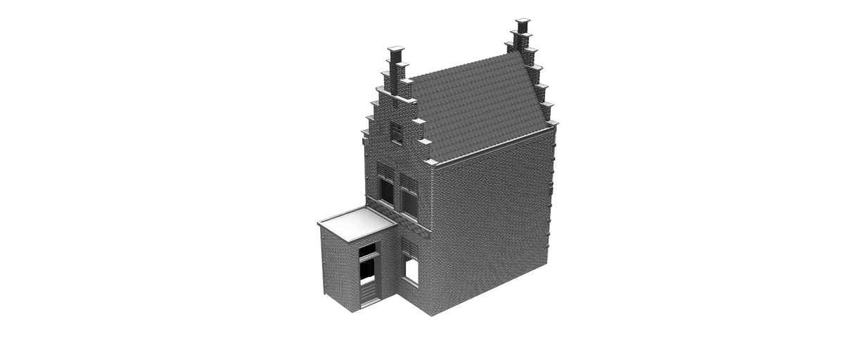 Woonhuis met trapgevel - anno 1925 - N - spoor 1:160 - modelbouw huisje - Grachtenpand - Modelspoor Architect