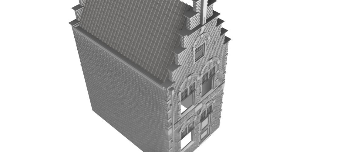 Woonhuis met trapgevel - anno 1925 - N - spoor 1:160 - modelbouw huisje - Grachtenpand - Modelspoor Architect