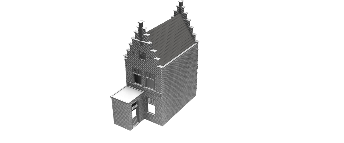 Woonhuis met trapgevel - anno 1925 - N - spoor 1:160 - modelbouw huisje - Grachtenpand - Modelspoor Architect